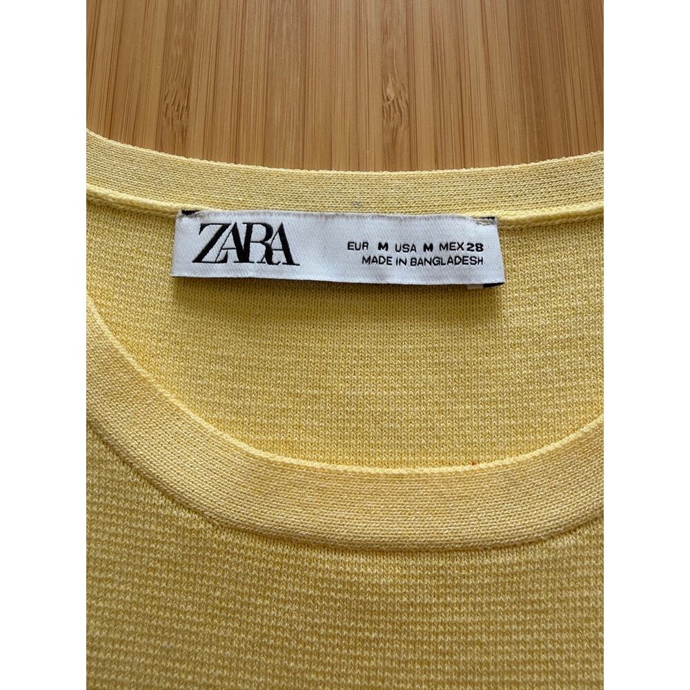 Zara Yellow Sleeveless Knit Tank Top Size M - Picture 3 of 3